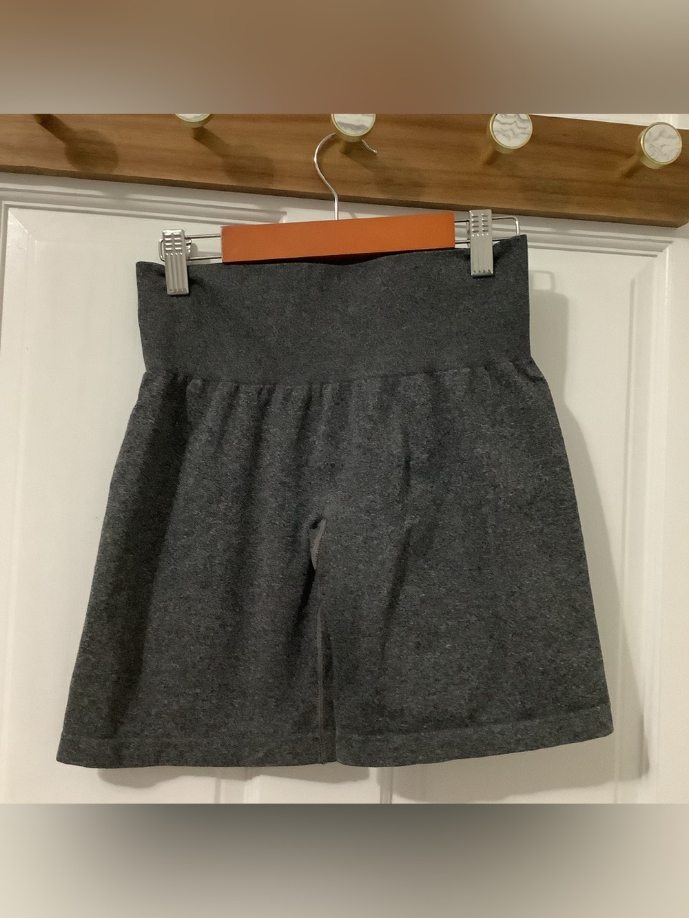 NVGTN High-Waist Knit Shorts in Charcoal Gray
